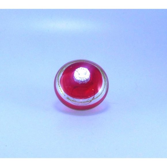 Lot of 2 Christmas Ornaments Reproduction WWII Glass Ornament & Handmade Button - Picture 6 of 6